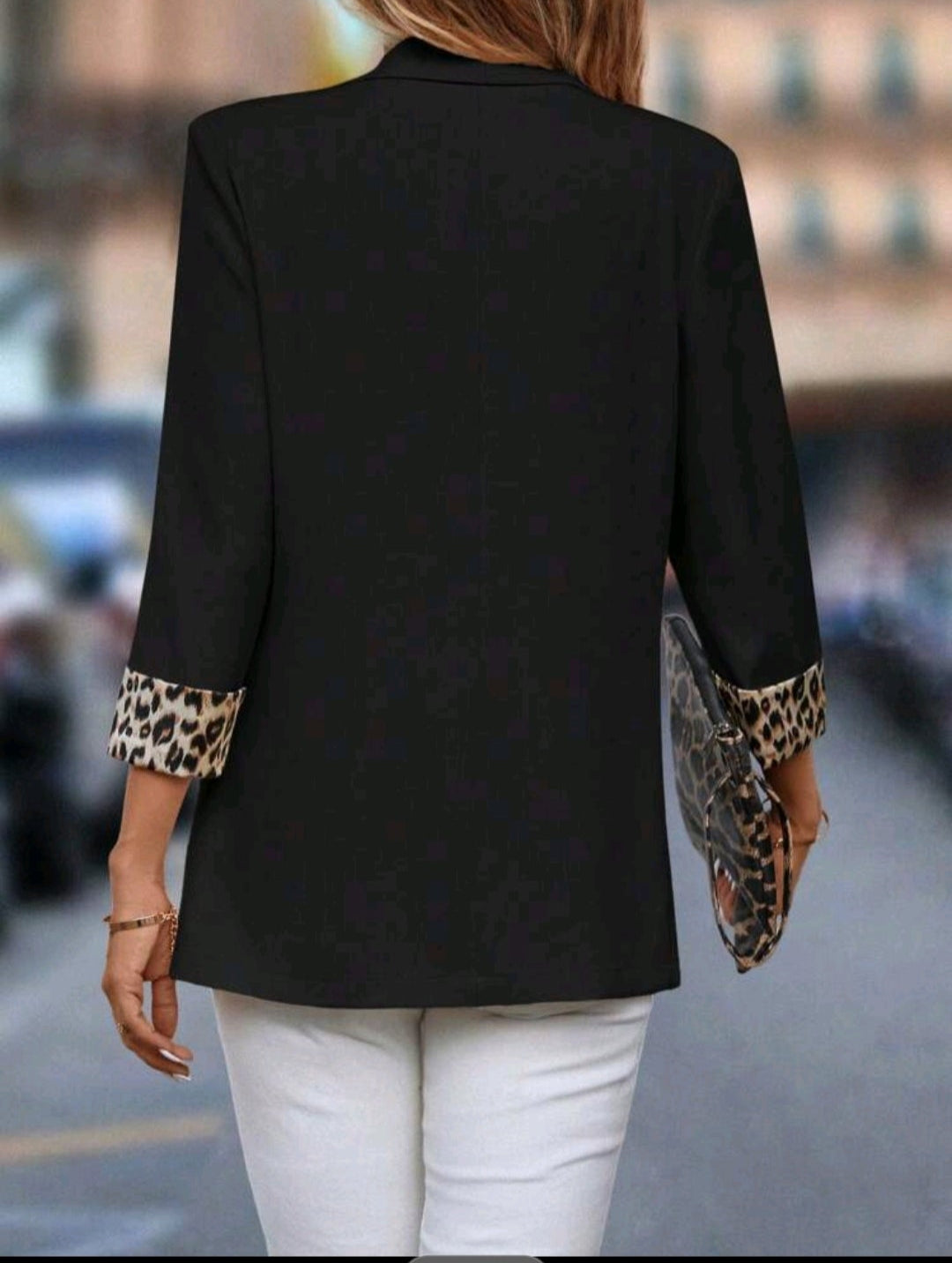 New Collection Long Blazer with animal print lining