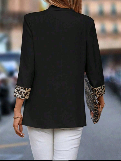 New Collection Long Blazer with animal print lining