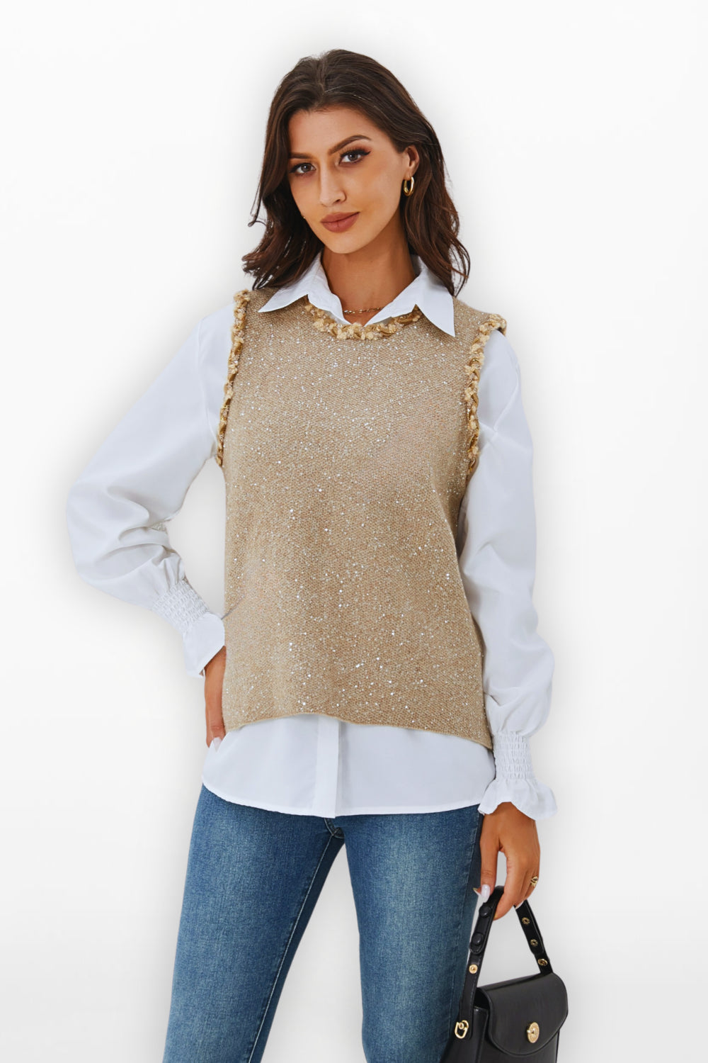 Dani lurex 2piece  knit with Shirt.