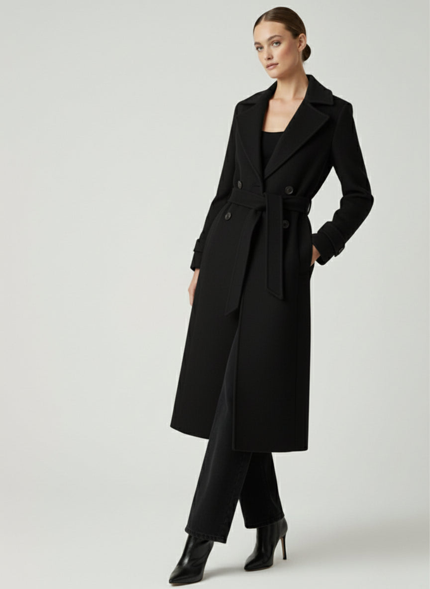 Marc Angelo 🌹 The Signature Wool Blend Trench Coat  Black