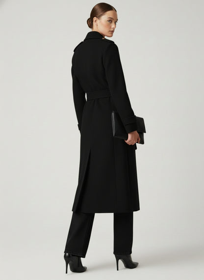 Marc Angelo 🌹 The Signature Wool Blend Trench Coat  Black