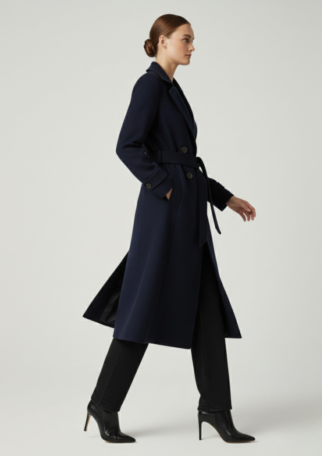 Marc Angelo 🌹 The Signature Wool Blend Trench Coat Navy