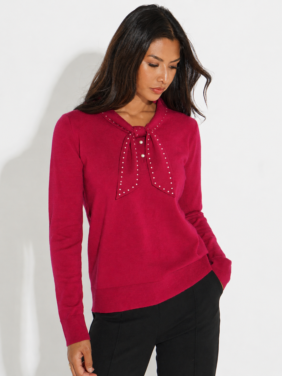 Kate And Pippa Presley Knit with pearl trim