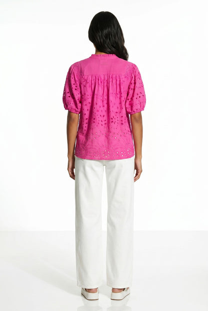 Marc Angelo Cotton Cut out Top in Pink