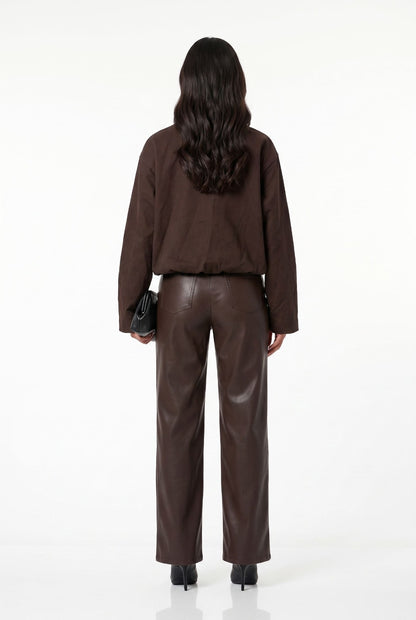 Marc Angelo Bubble Hem Jacket in rich Brown A3402