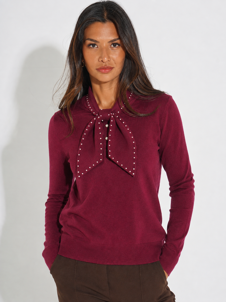 Kate And Pippa Presley Knit with pearl trim