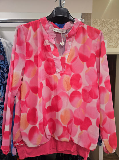 Kate band top in Royal Or Cerise Print