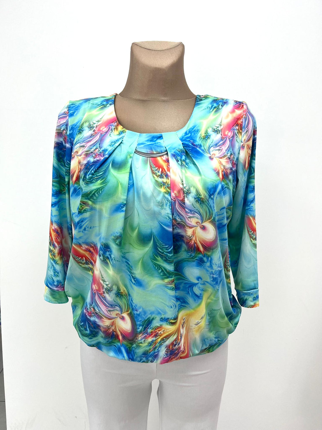 Yew Round Neck Top with Wide Waistband Yew25 38
