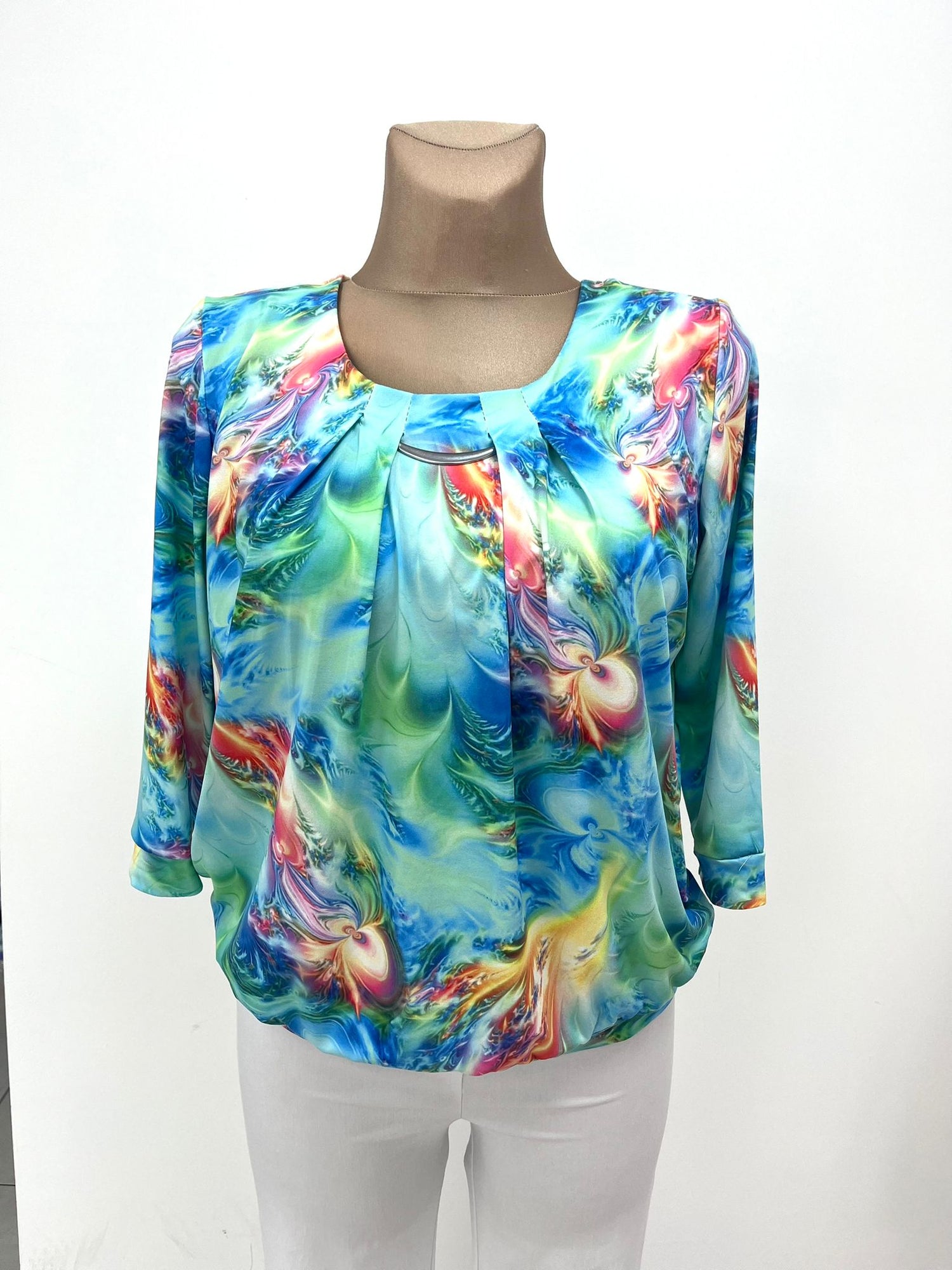 Yew Round Neck Top with Wide Waistband Yew25 38