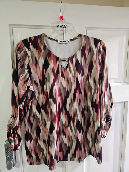 Yew 3/4 Sleeve top in gorgeous Autumn Print  Yew26 44