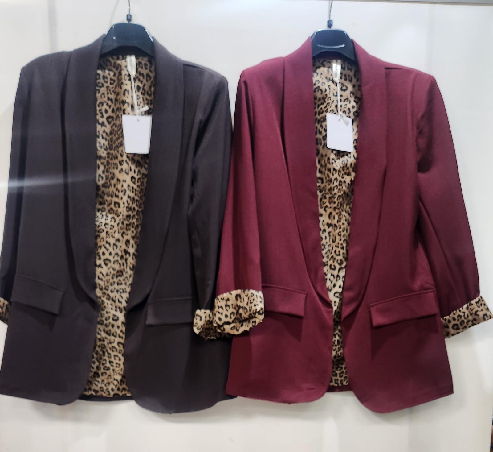 New Collection Long Blazer with animal print lining