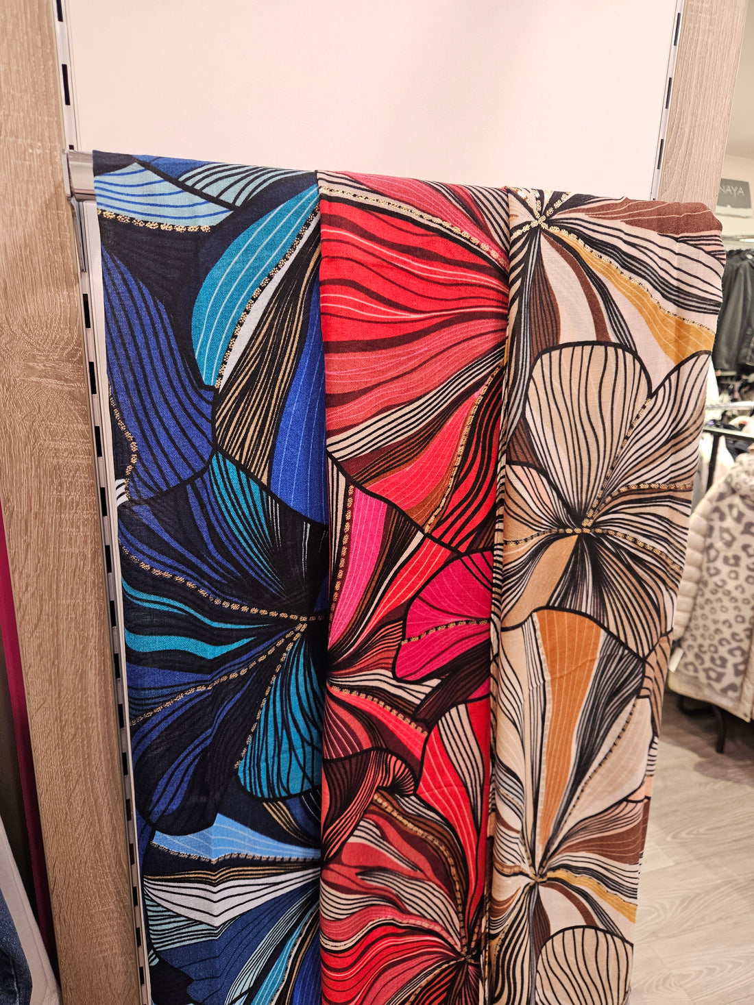 Swirl print lightweight long Scarf