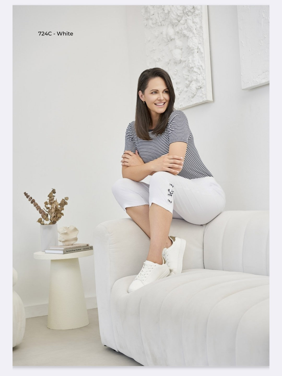 Pinns Bengaline Crop Trousers with Zip pockets and Hem Detail  724C