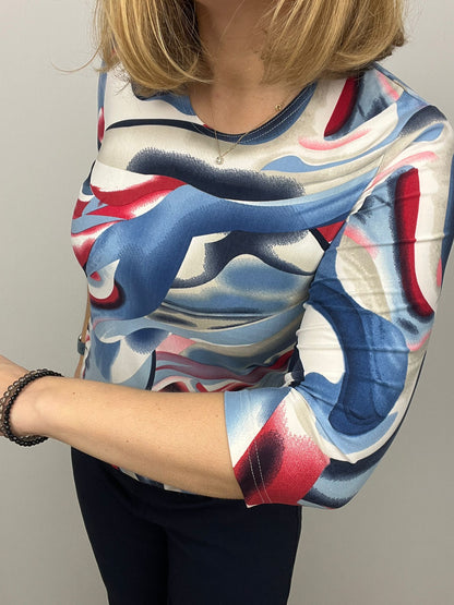 Ilona Lightweight top with round neckline and 3/4 sleeve
