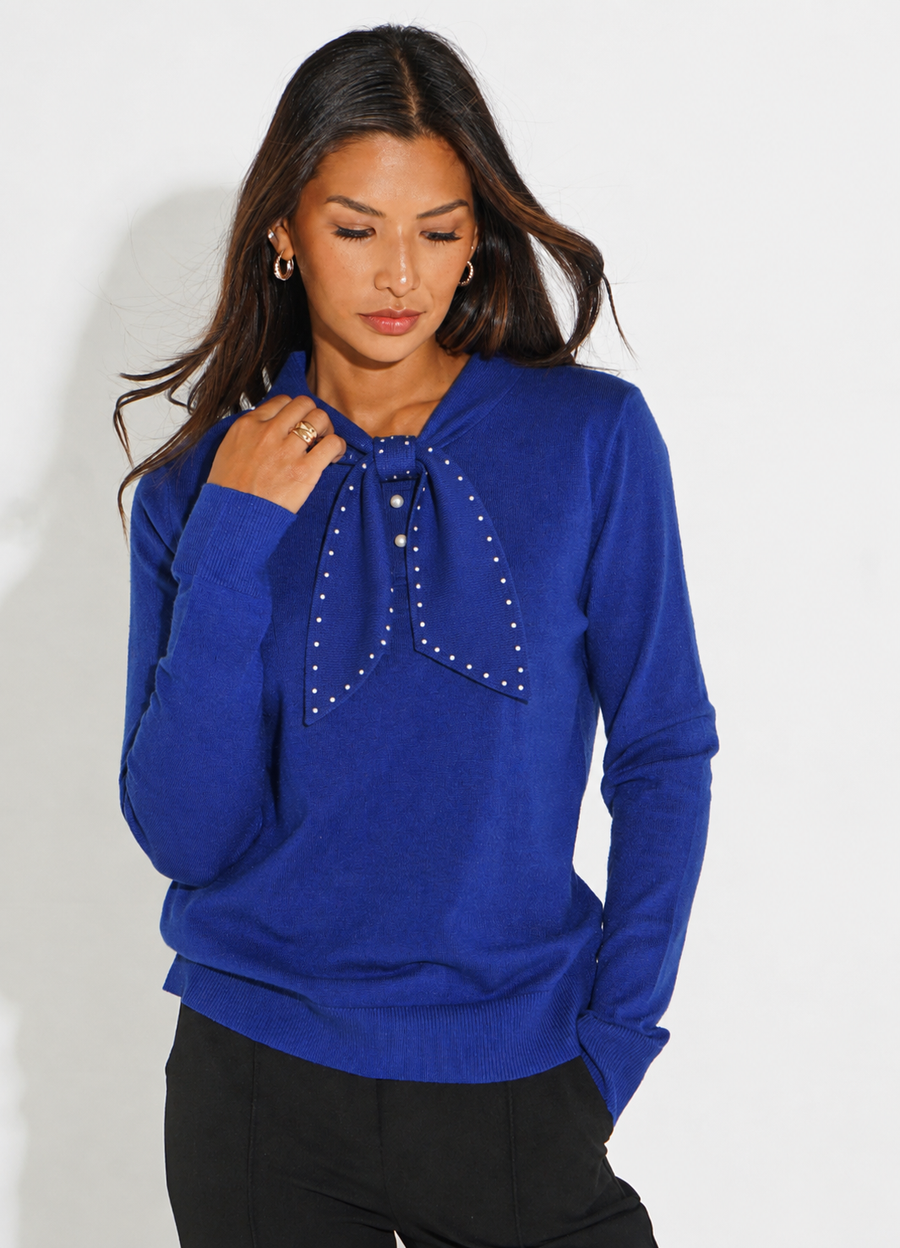Kate And Pippa Presley Knit with pearl trim