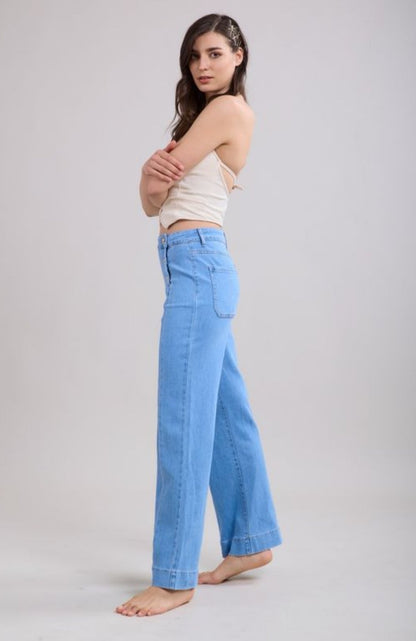 Toxic Military Flare Jean in Light Wash L2144-7