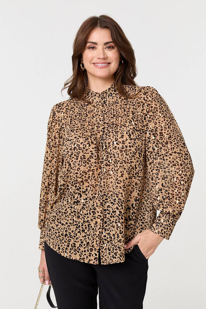 Foil Print Leopard print Blouse