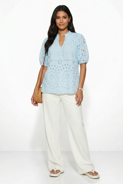 Marc Angelo cotton cut out top in Baby Blue