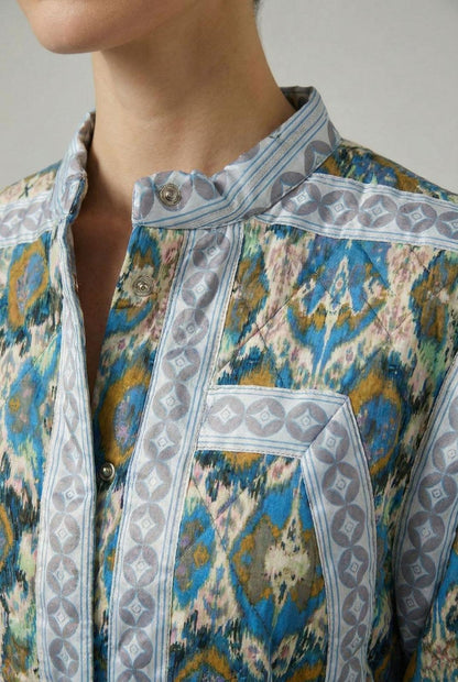 The Victoria Quilted Print Jacket in Blue