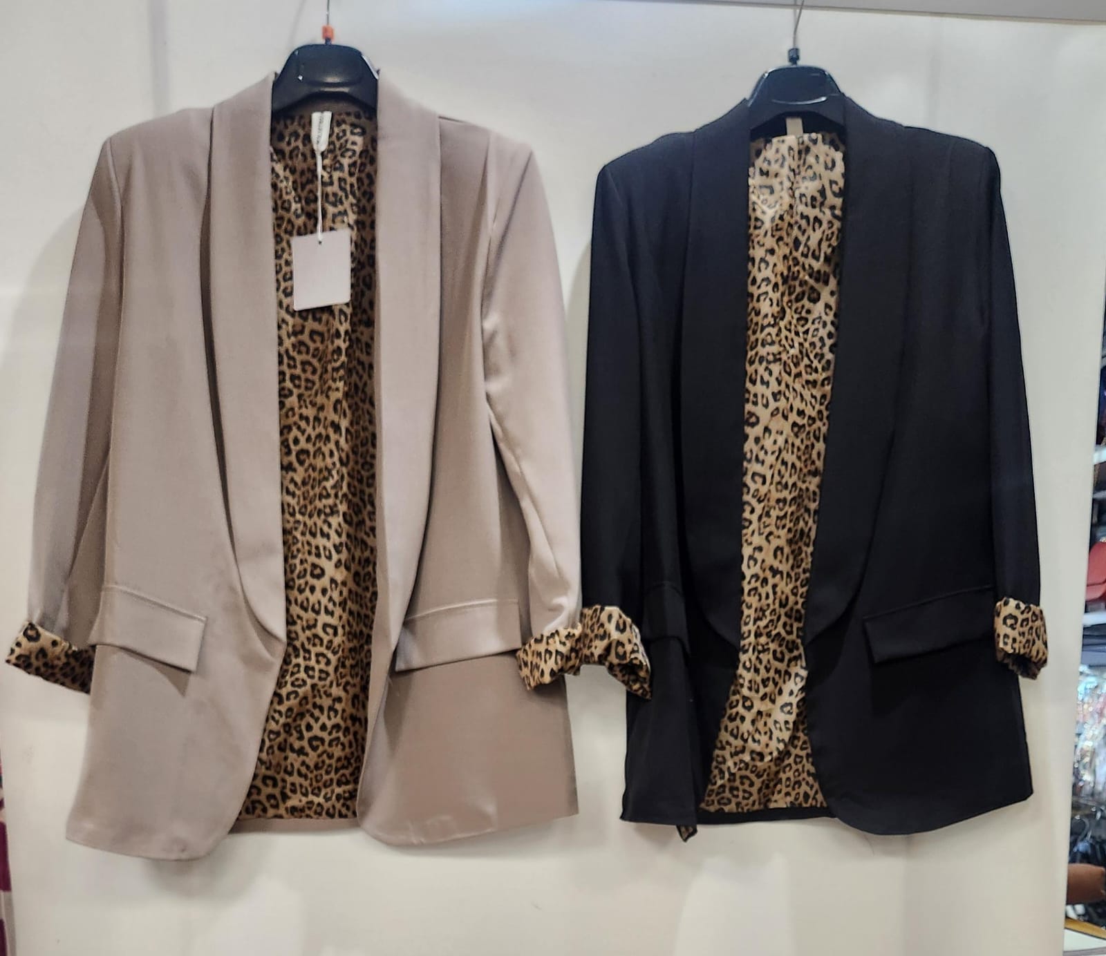 New Collection Long Blazer with animal print lining