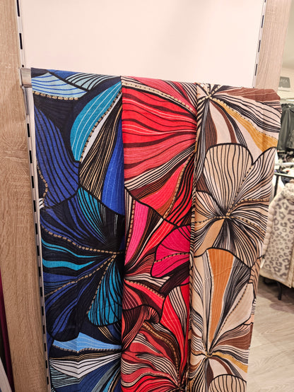 Swirl print lightweight long Scarf