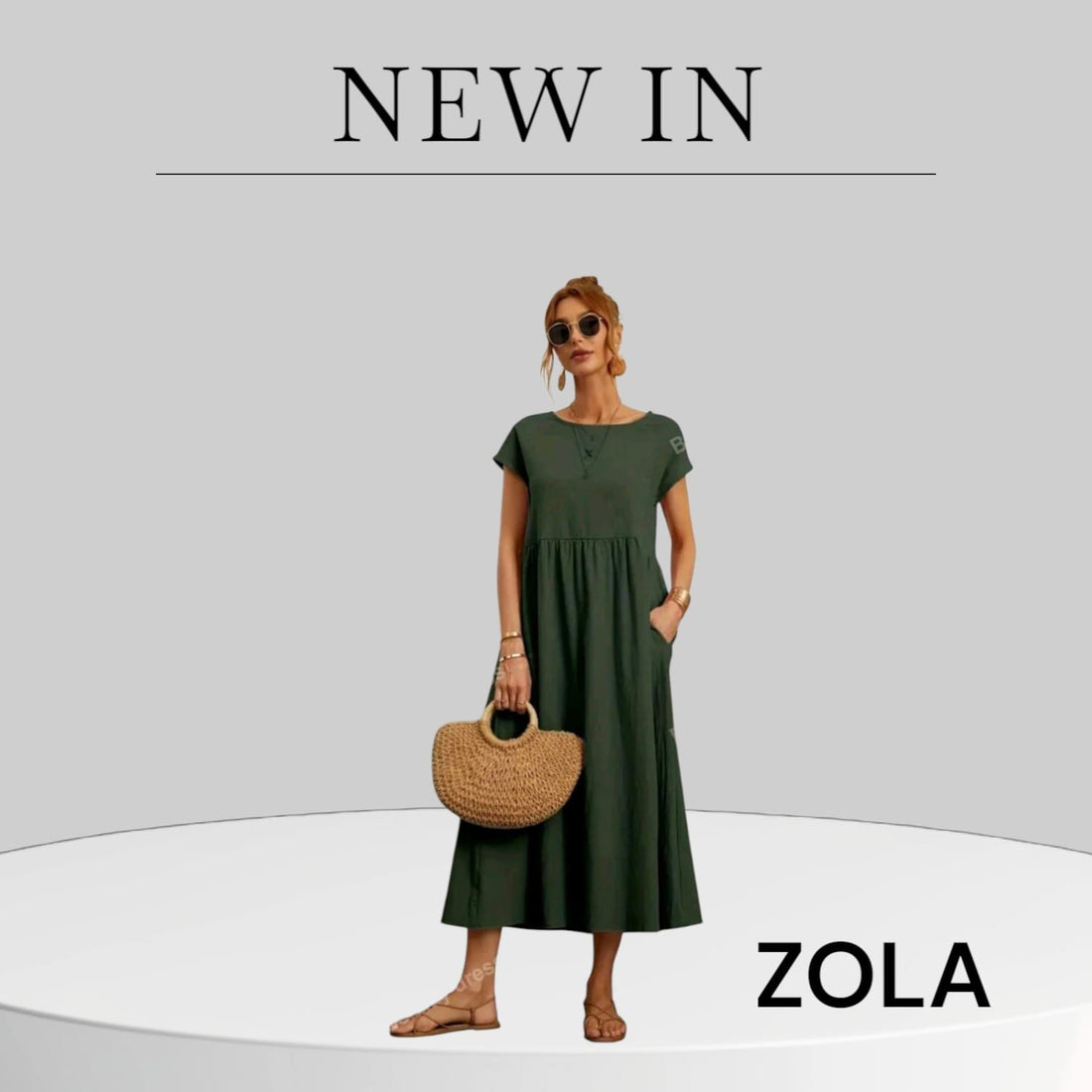 Roisin Midi Dress with pockets and jewellery