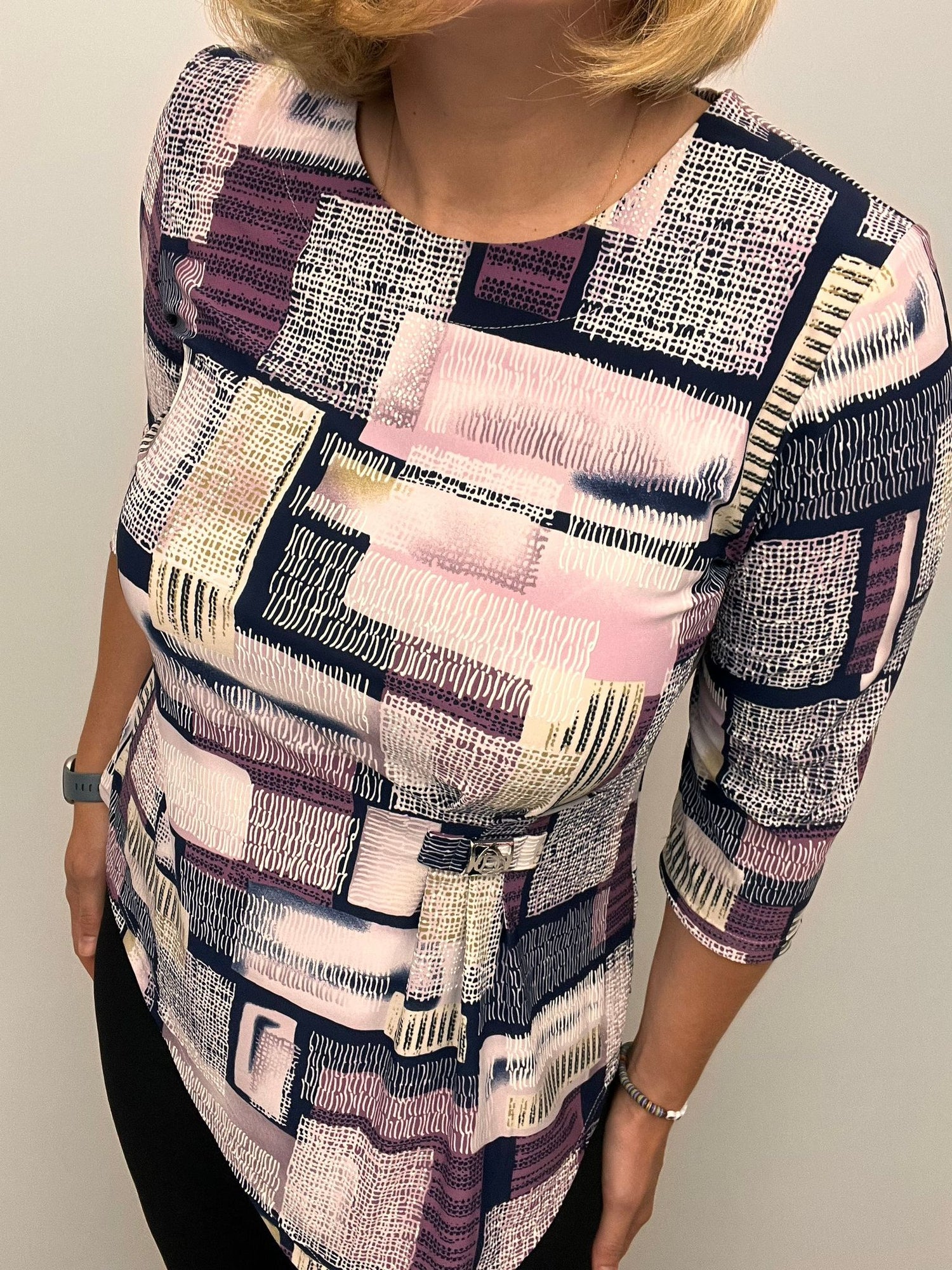 Ilona Drape front top with  Brooch detail