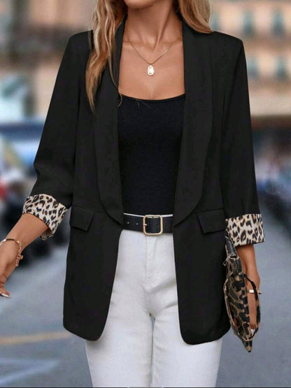 New Collection Long Blazer with animal print lining