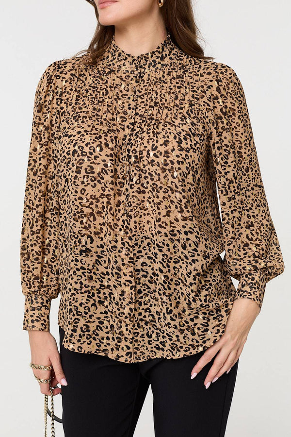 Foil Print Leopard print Blouse