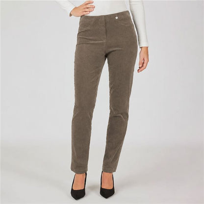 Robell Bella Needlecord Trousers in Taupe or Burgundy 52457 54363