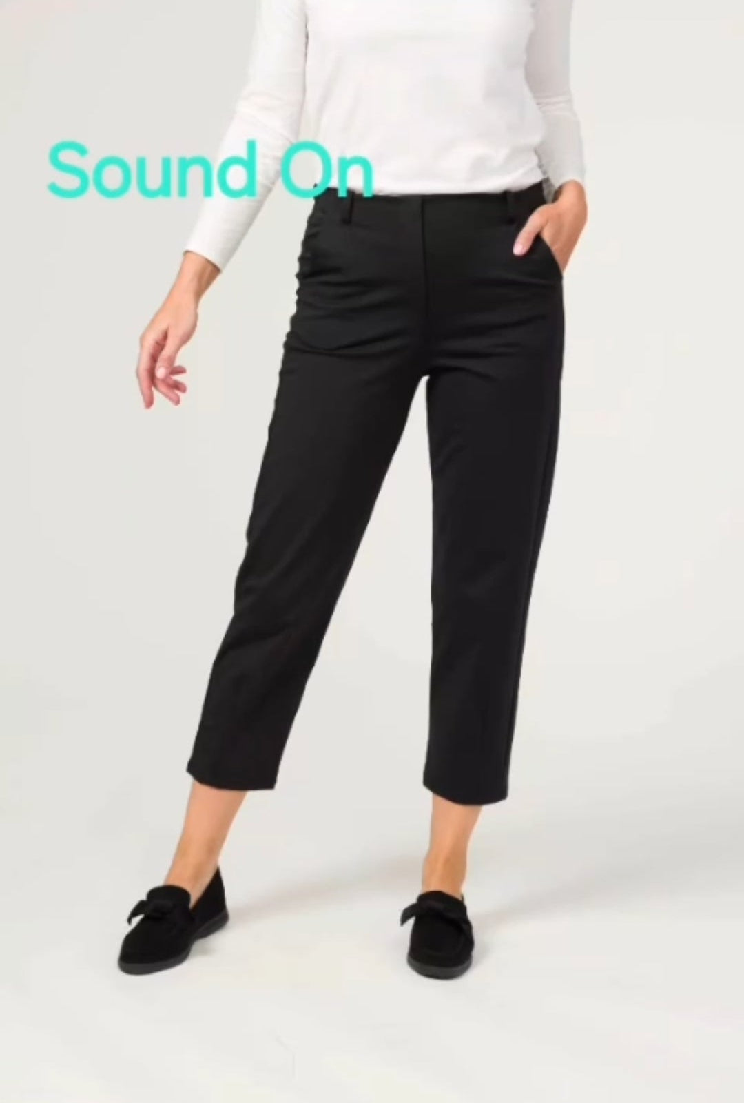 Zola Pin Tuck Hem Trousers in Bengaline Stretch Petite