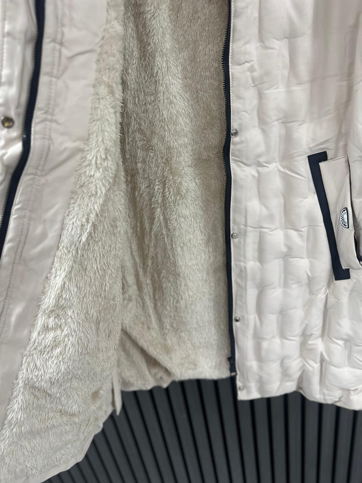 Saturne 3/4-Length Coat with Detachable Hood &amp; Fur Trim