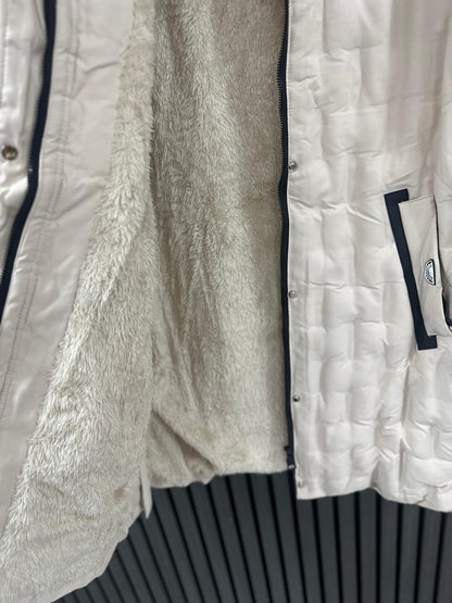 Saturne 3/4-Length Coat with Detachable Hood &amp; Fur Trim