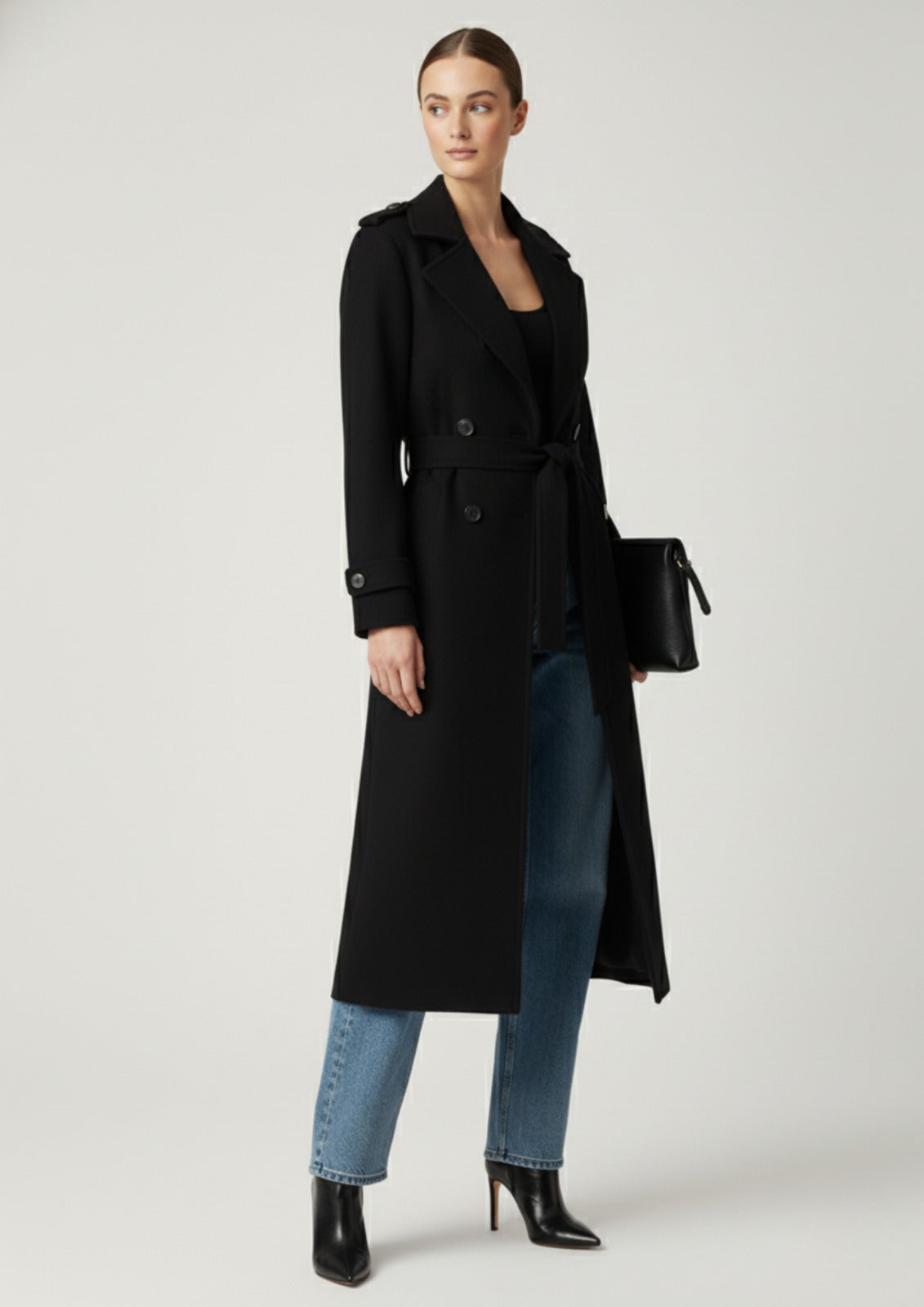 Marc Angelo 🌹 The Signature Wool Blend Trench Coat  Black