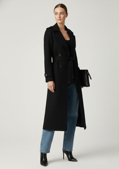 Marc Angelo 🌹 The Signature Wool Blend Trench Coat  Black