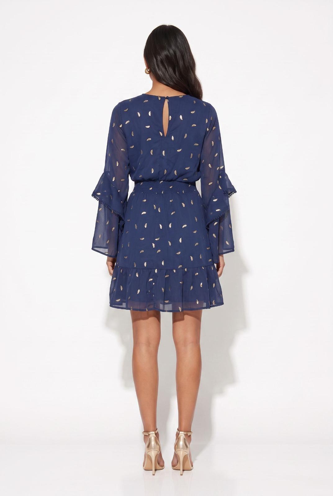 Marc Angelo Navy midi Dress with foil print  Ma81123