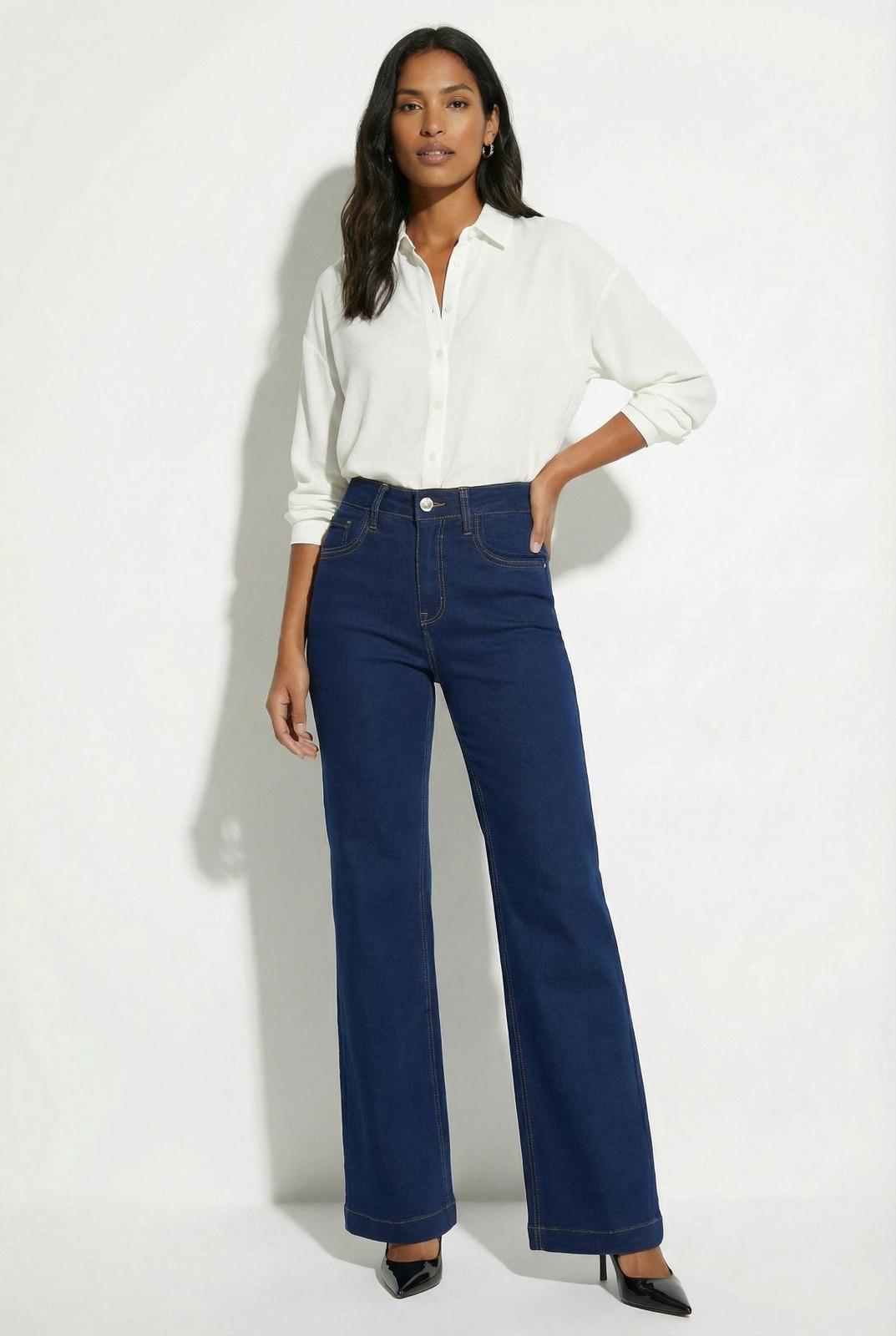 Marc Angelo High Waist Wide Leg Dark Denims Ma24214