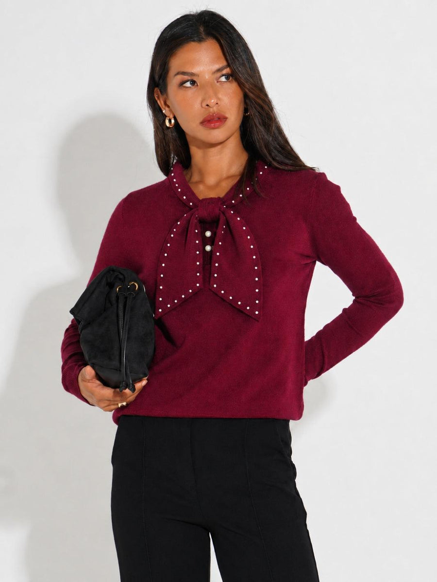 Kate And Pippa Presley Knit with pearl trim