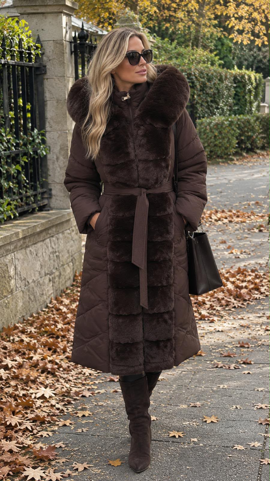Molly Quilted Coat with detacdhable fur trim