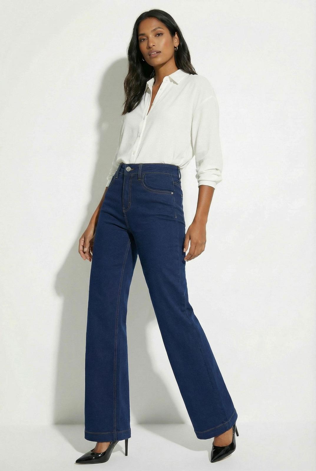 Marc Angelo High Waist Wide Leg Dark Denims Ma24214