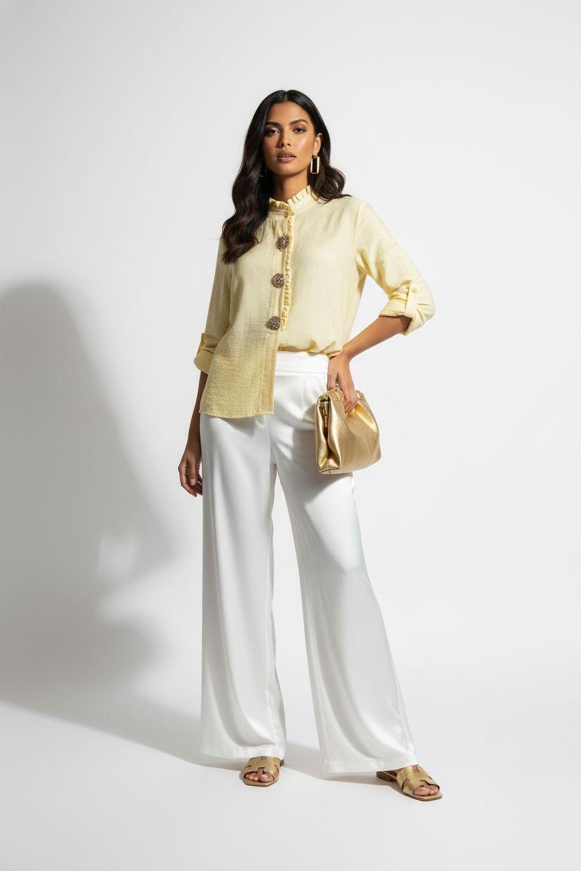 Marc Angelo Frill collar Button Detail Shirt 5260