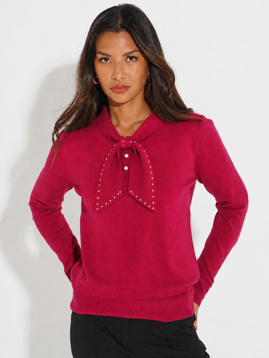 Kate And Pippa Presley Knit with pearl trim