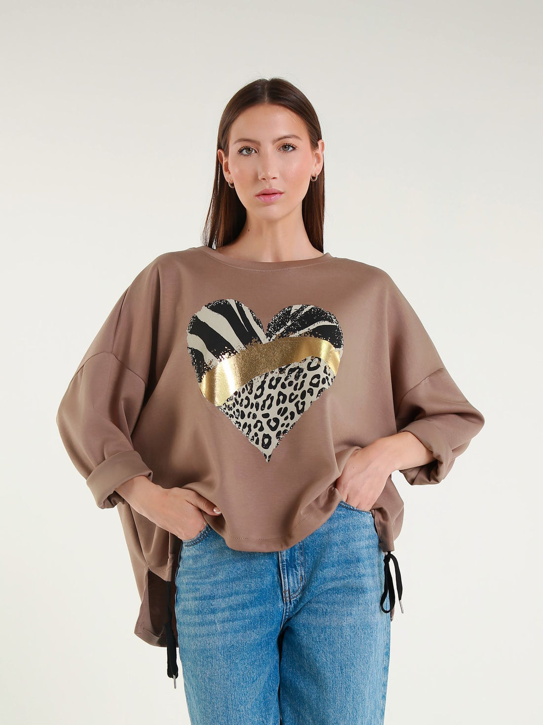 Lisa Sweatshirt with Foil heart. All Colours