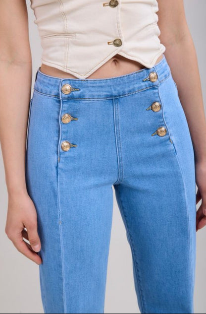 Toxic Military Flare Jean in Light Wash L2144-7