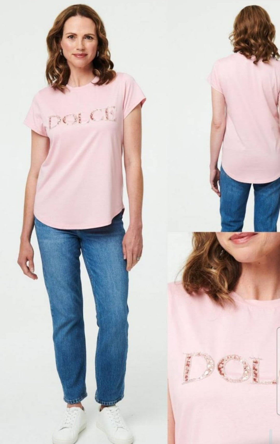 Dolce Sparkle T Shirt in Pink or Black
