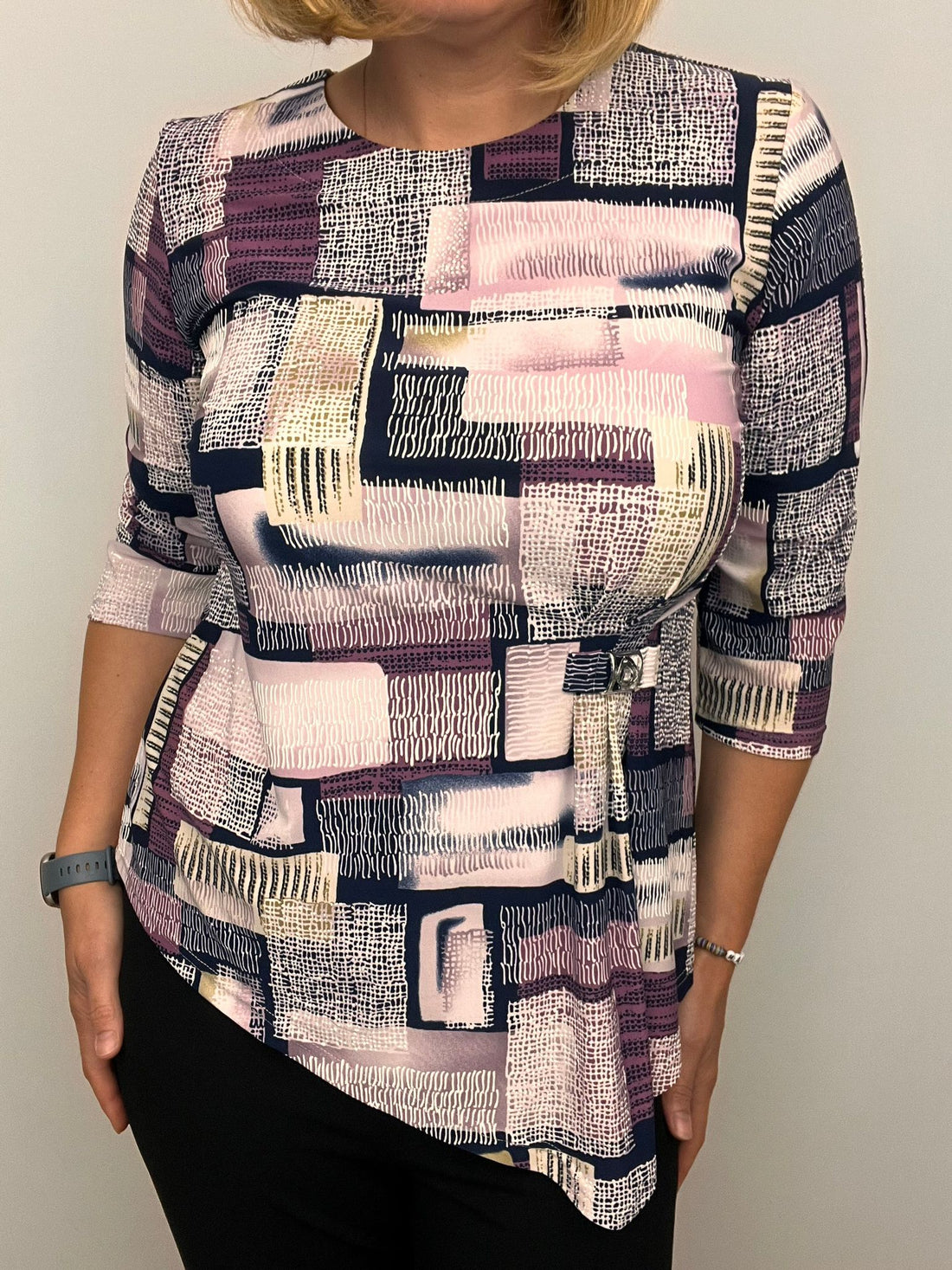 Ilona Drape front top with  Brooch detail