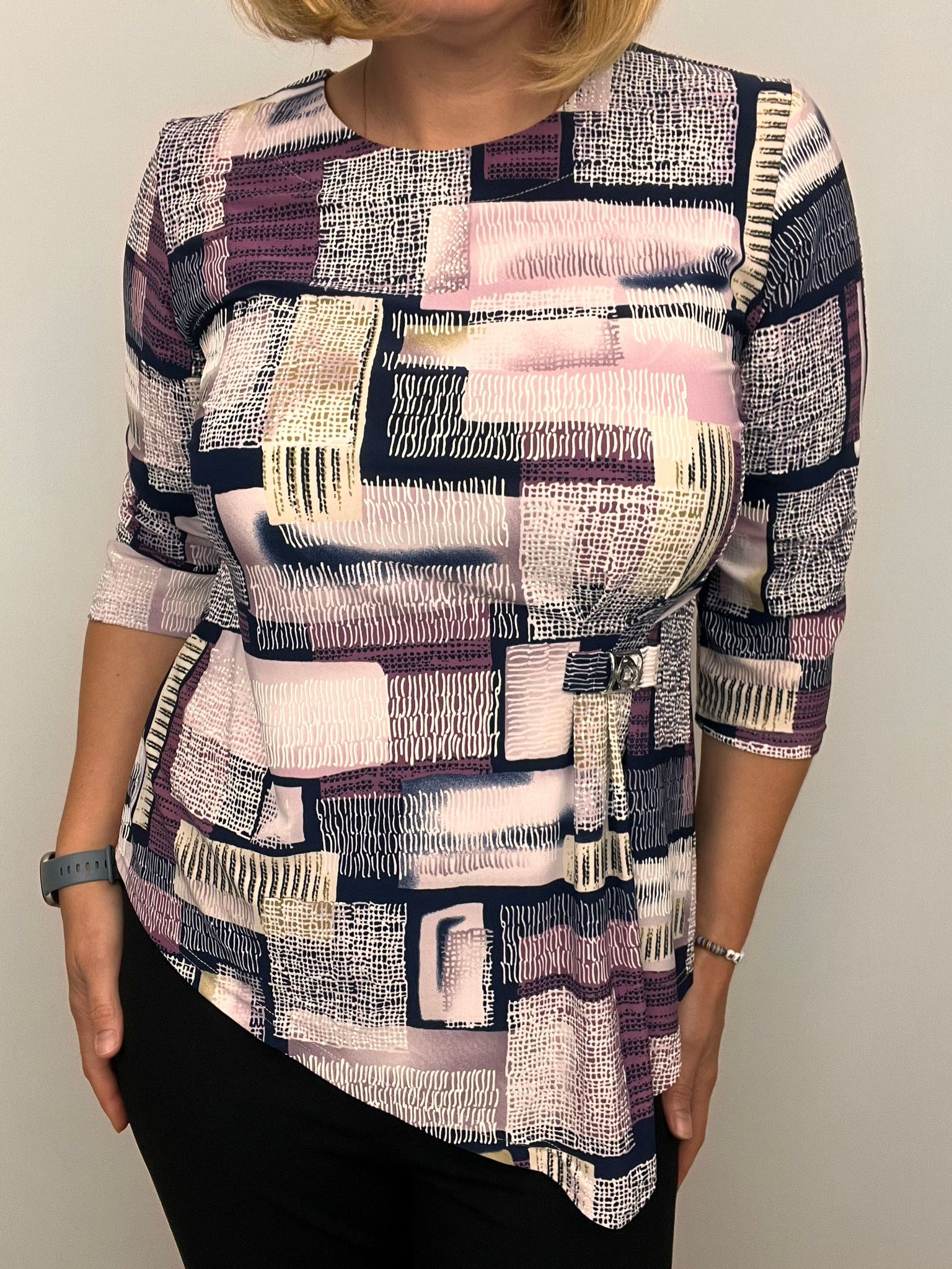 Ilona Drape front top with  Brooch detail