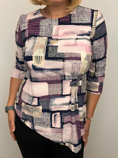 Ilona Drape front top with  Brooch detail