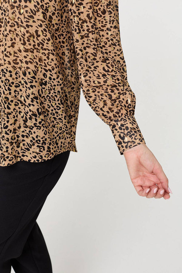 Foil Print Leopard print Blouse