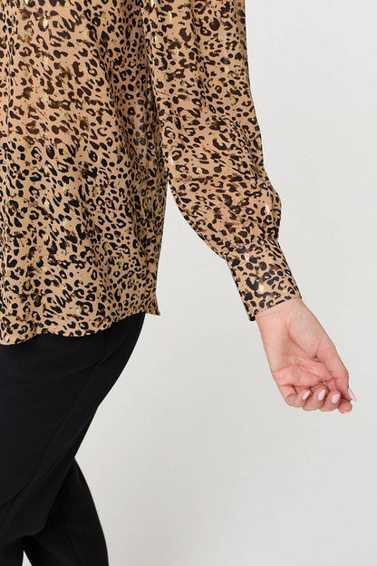 Foil Print Leopard print Blouse